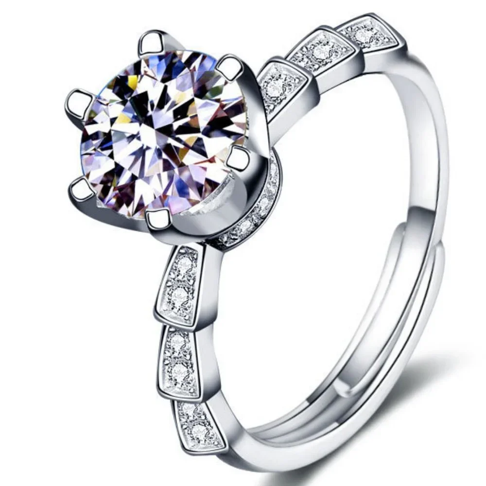 Certified 1ct. t.w. Diamond Moissanite Engagement Ring NEW E - Picture 1 of 8